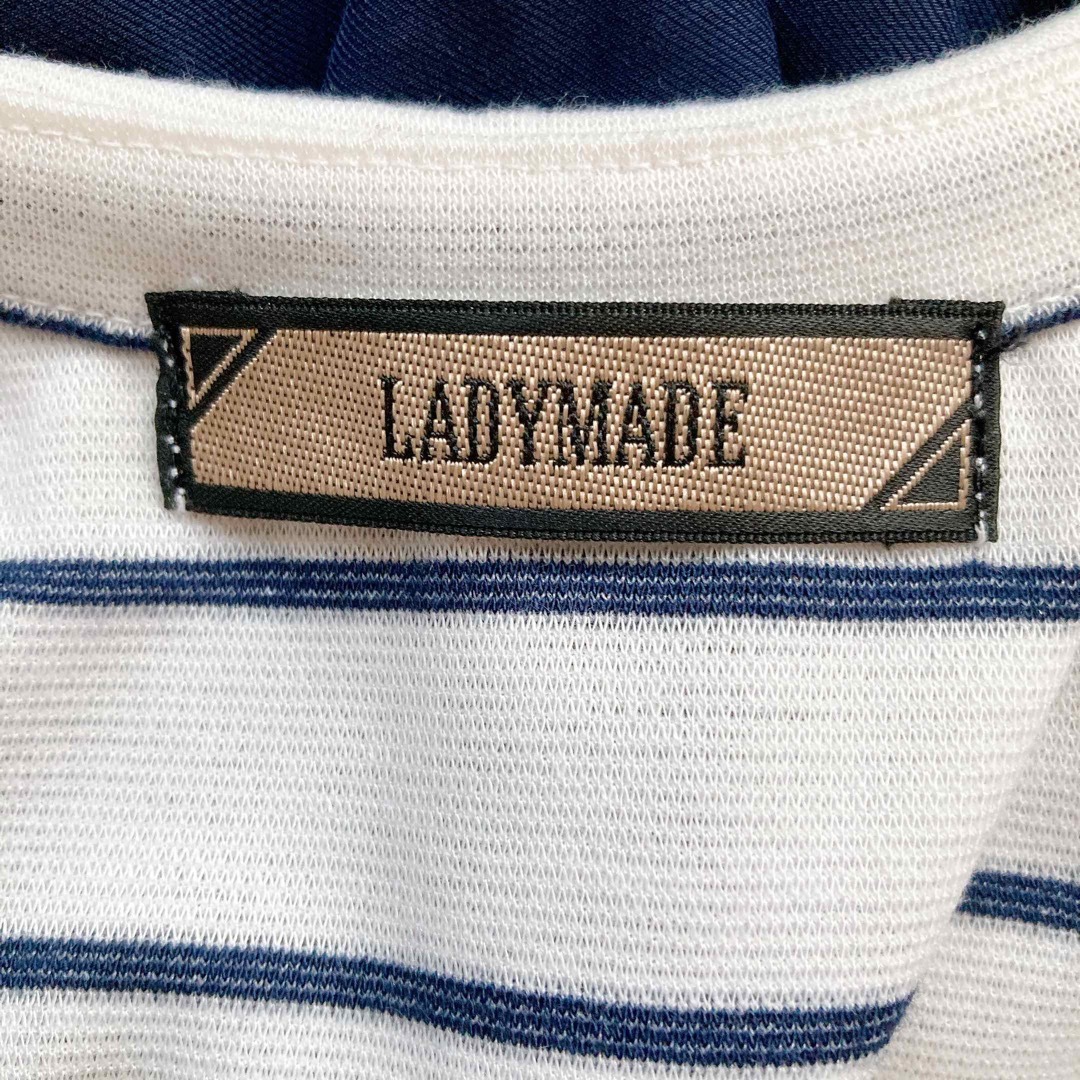 LADY MADE(レディメイド)のLADY MADE  半袖 ボーダー 切替 裾チュール ワンピース F レディースのワンピース(ひざ丈ワンピース)の商品写真