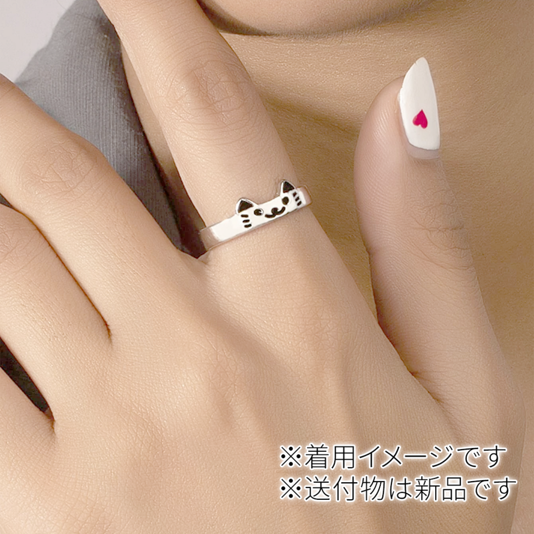猫 リング シルバー カフリング (顔) キャット cat にゃんこ 指輪 レディースのアクセサリー(リング(指輪))の商品写真
