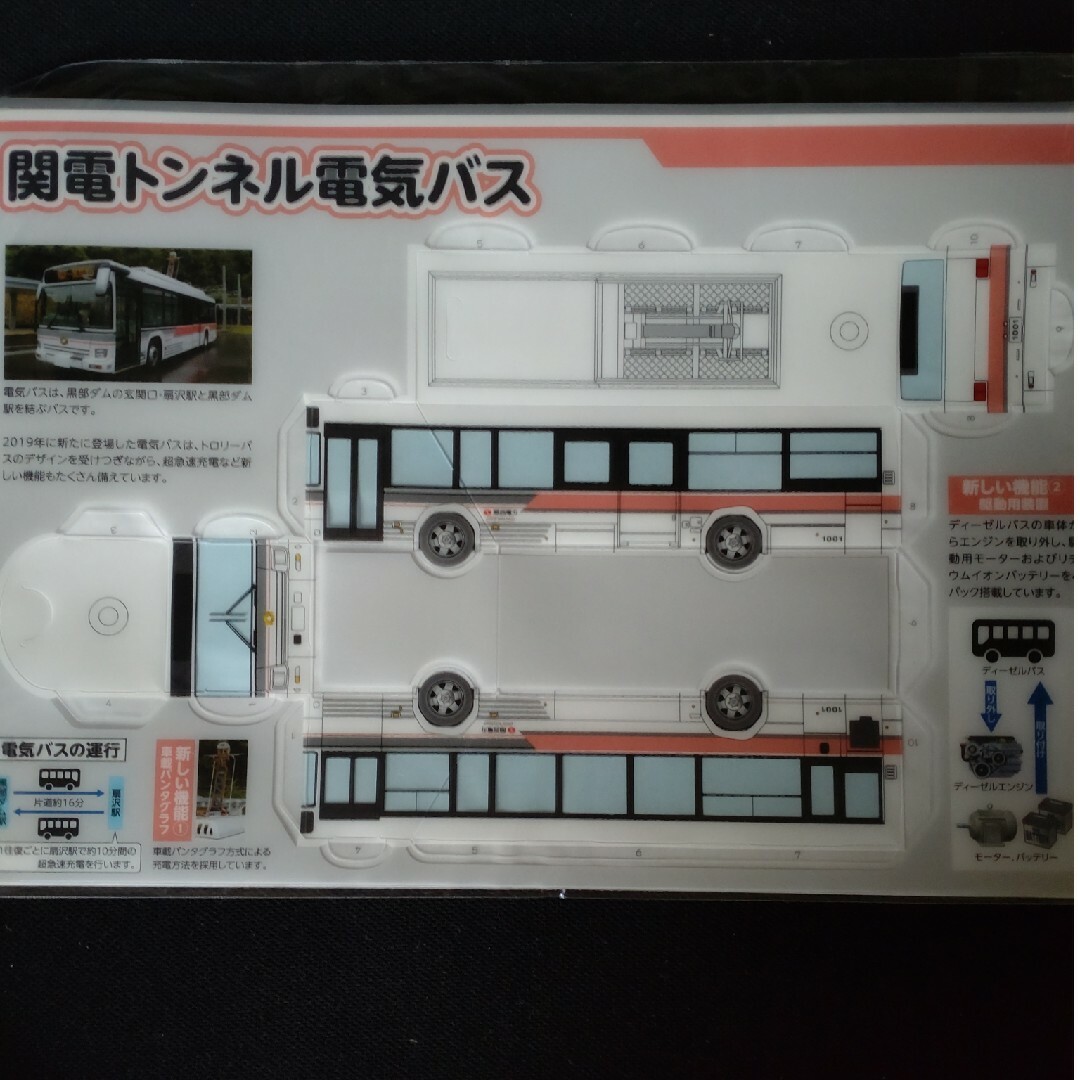 関電トンネル電気バスペーパークラフト キッズ/ベビー/マタニティのおもちゃ(電車のおもちゃ/車)の商品写真