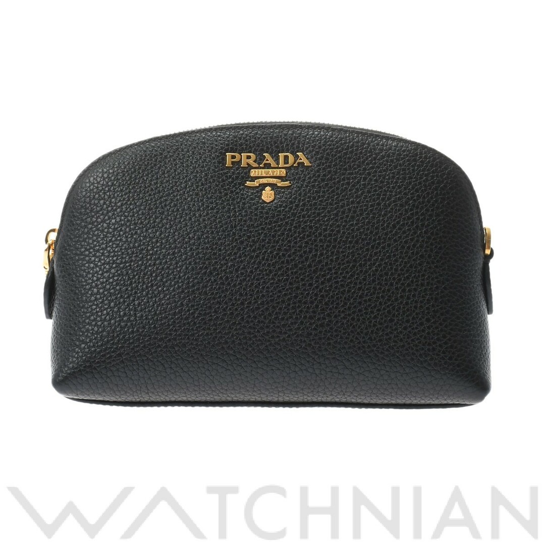 ファッション小物プラダ PRADA 1ND005 レディース ポーチ ブラック /ゴールド金具 レザー