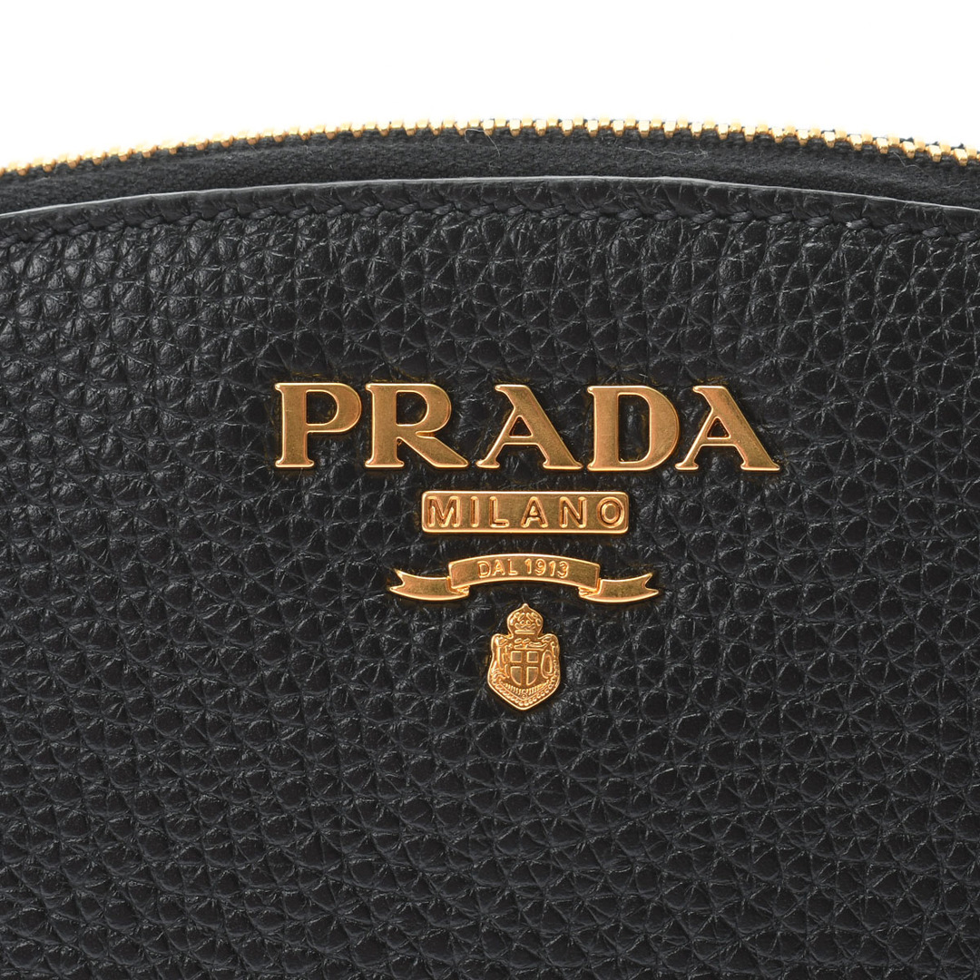 PRADA(プラダ)の中古 プラダ PRADA 1ND005 レディース ポーチ ブラック /ゴールド金具 レザー レディースのファッション小物(ポーチ)の商品写真