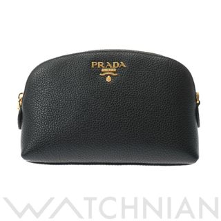 プラダ(PRADA)の中古 プラダ PRADA 1ND005 レディース ポーチ ブラック /ゴールド金具 レザー(ポーチ)