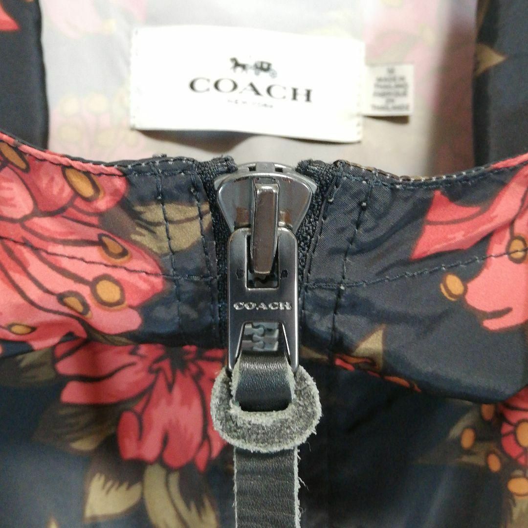 COACH 花柄 パーカー ジャケット 黒 ブラック コーチ メンズ M 上着