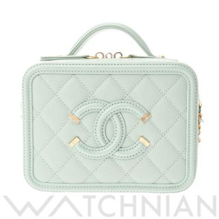 シャネル(CHANEL)の中古 シャネル CHANEL A93342 25番台 レディース ショルダーバッグ CCフィリグリー ライトグリーン /ゴールド金具 グレインドカーフスキン(ショルダーバッグ)