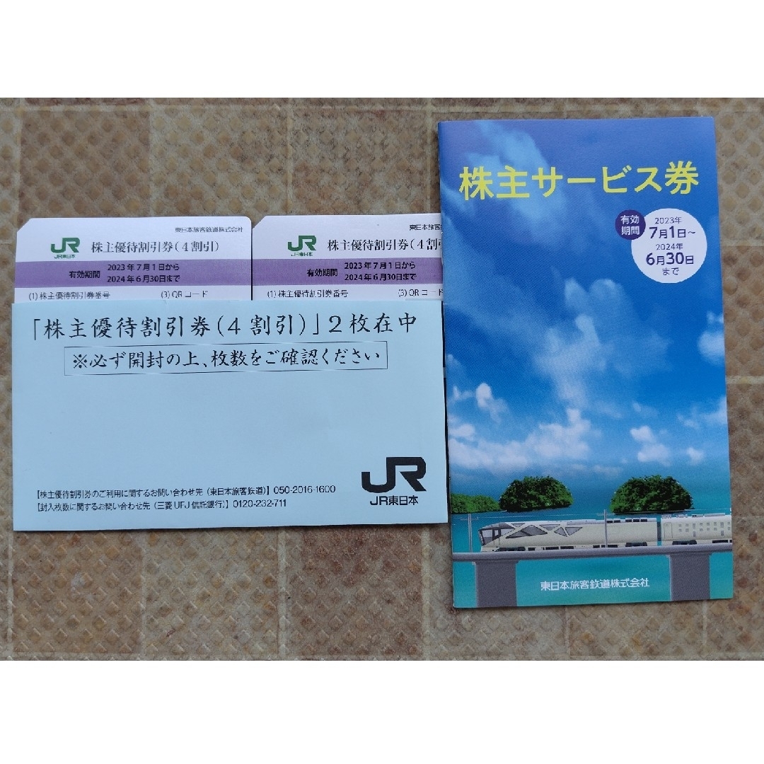 JR東日本株主優待割引券（4割引）2枚、JR東日本株主サービス券その他