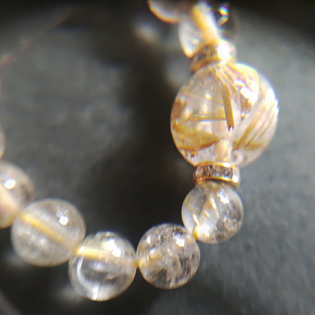 H4265【天然石】ゴールドルチルクォーツ 指輪 金針水晶の通販 by 雑貨