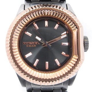 DIESEL - ディーゼル 腕時計 アナログ クオーツ DZ-5257 黒 ゴールド