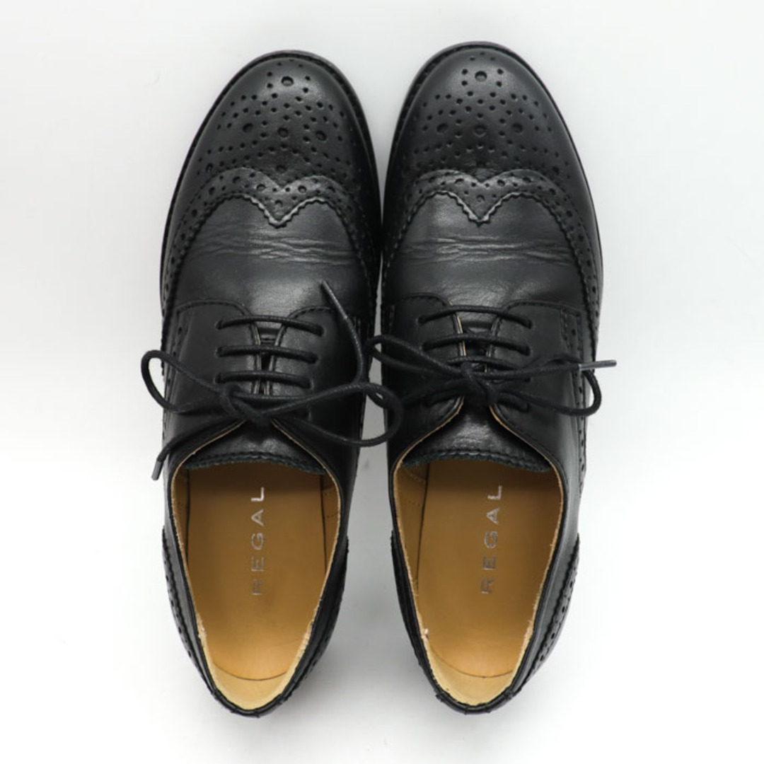 REGAL(リーガル)のリーガル ドレスシューズ 良品 ウィングチップ 外羽根 本革レザー レースアップ ブランド 革靴 黒 レディース 22cmサイズ ブラック REGAL レディースの靴/シューズ(ローファー/革靴)の商品写真