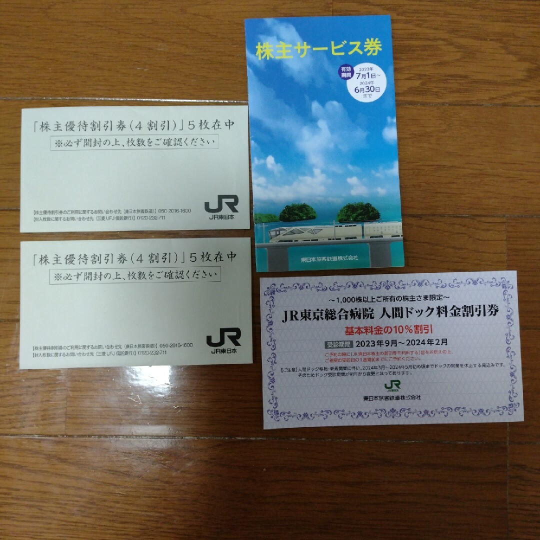 JR 東日本 株主優待割引券 10枚綴+サービス券1冊+人間ドック割引券1枚