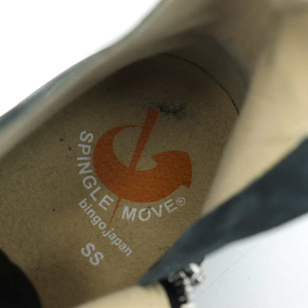 SPINGLE MOVE(スピングルムーブ)のスピングルムーブ スニーカー レザー ハイカット サイドジップ ゴム紐 シューズ 靴 レディース メンズ SSサイズ ブラック SPINGLE MOVE メンズの靴/シューズ(スニーカー)の商品写真