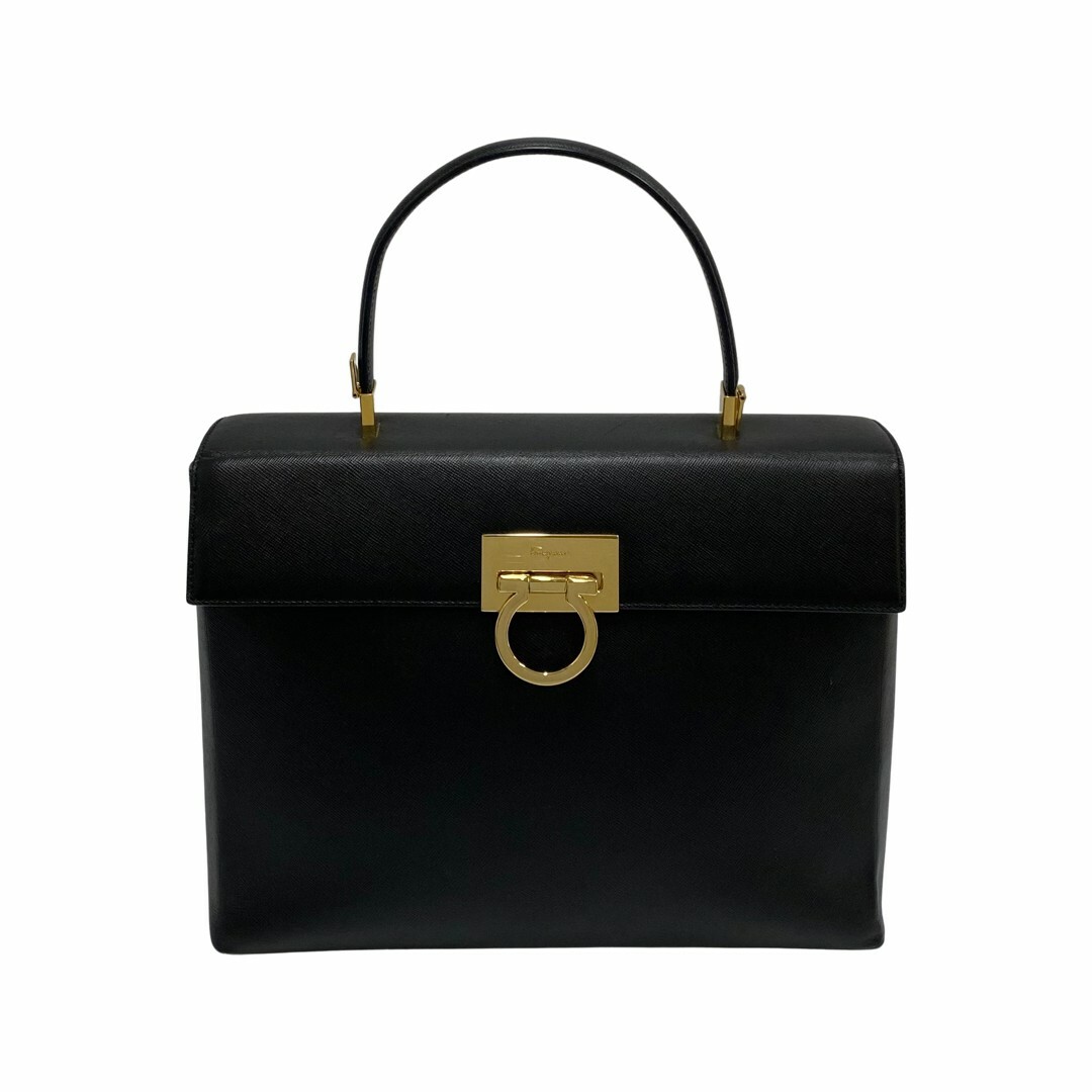 ほぼ未使用 保存袋付 Salvatore Ferragamo サルヴァトーレフェラガモ ガンチーニ レザー ハンドバッグ ミニ トートバッグ ブラック 20290 | フリマアプリ ラクマ