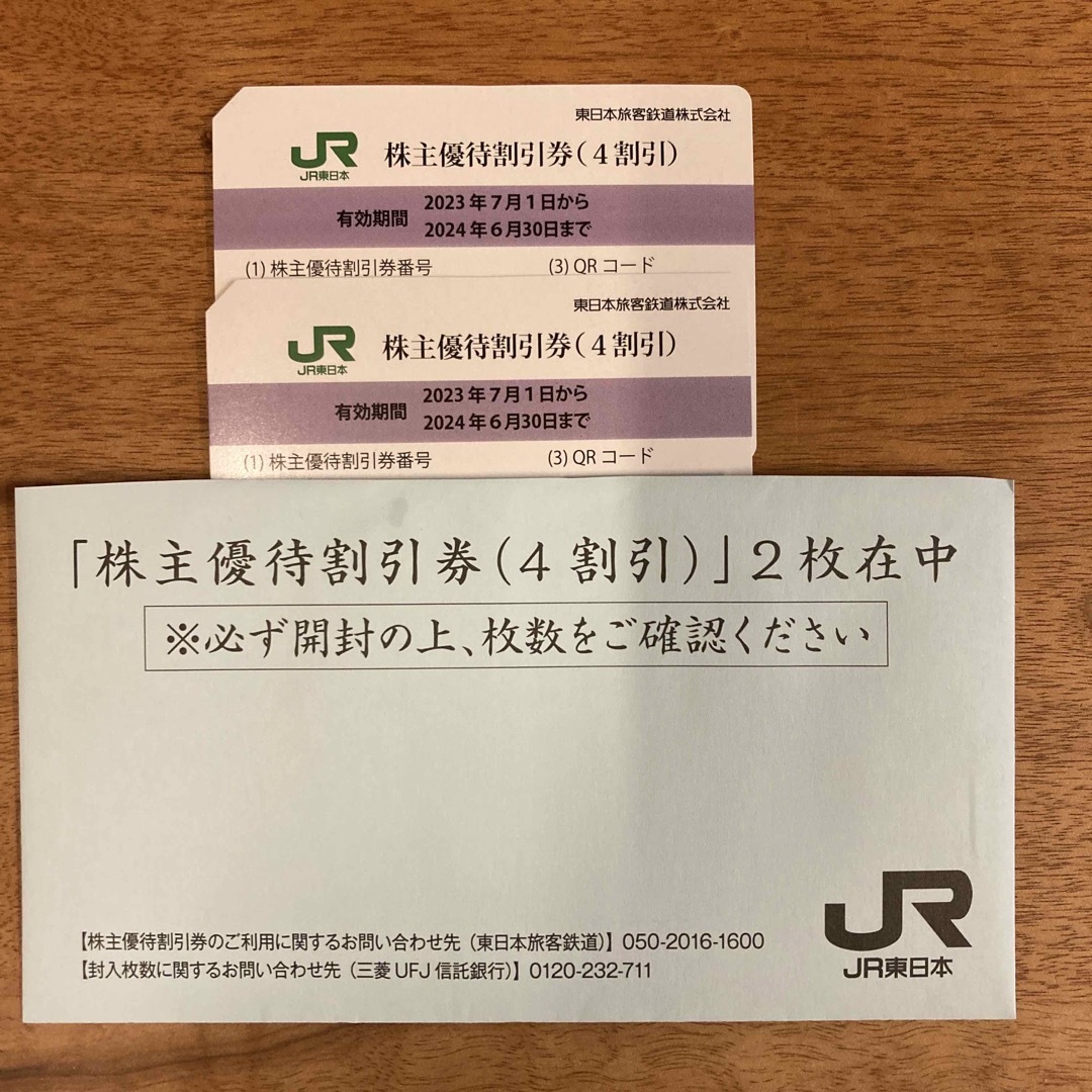 JR東日本株主優待　二枚