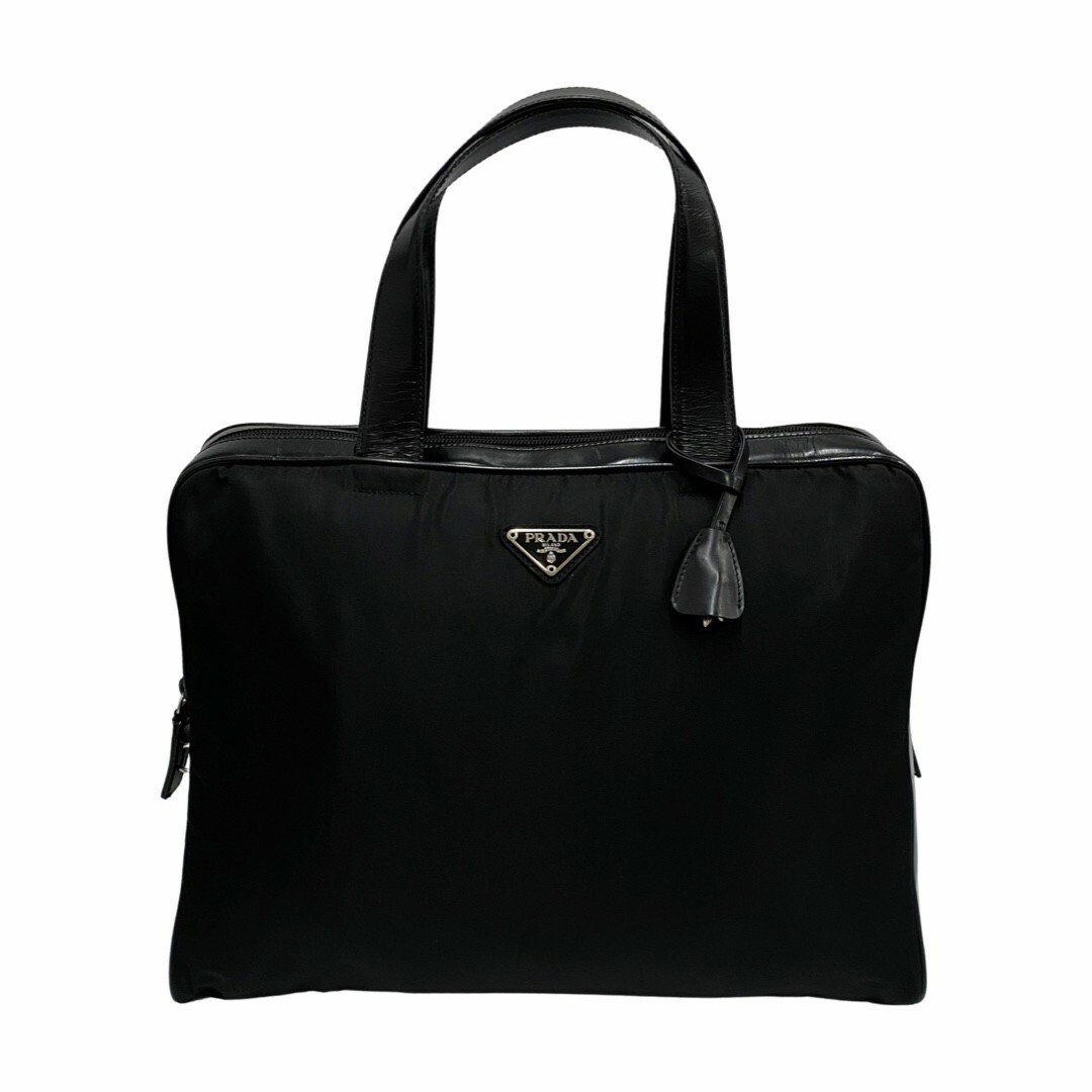 PRADA プラダ　ハンドバッグ　BLACK 黒　三角ロゴ　トートバッグ