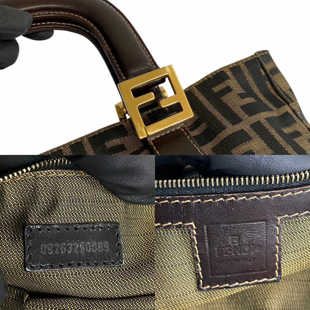 FENDI - ほぼ未使用 FENDI フェンディ ズッカ 柄 FF ロゴ レザー 本革