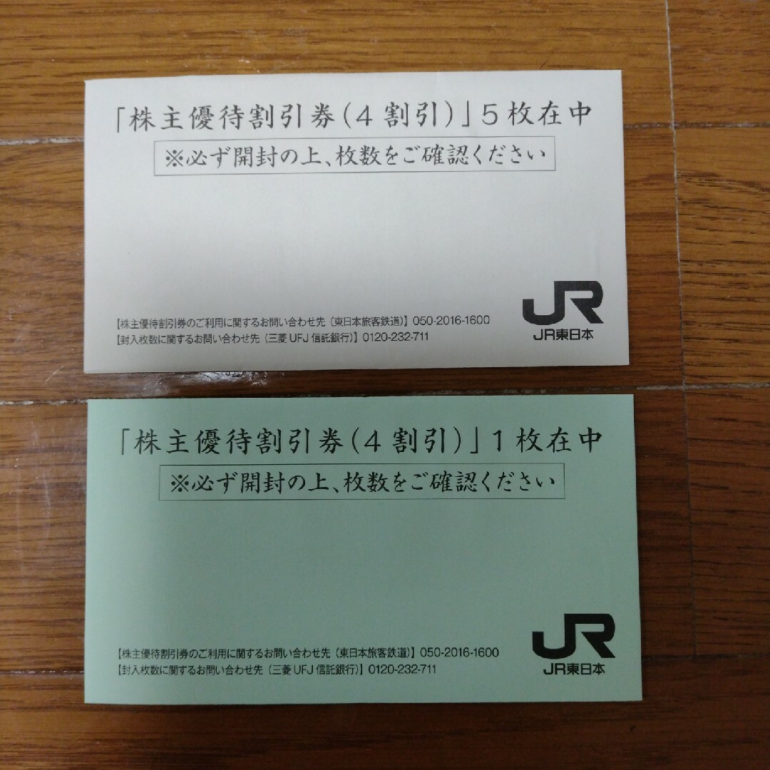 JR東日本旅客鉄道　株主優待　6枚