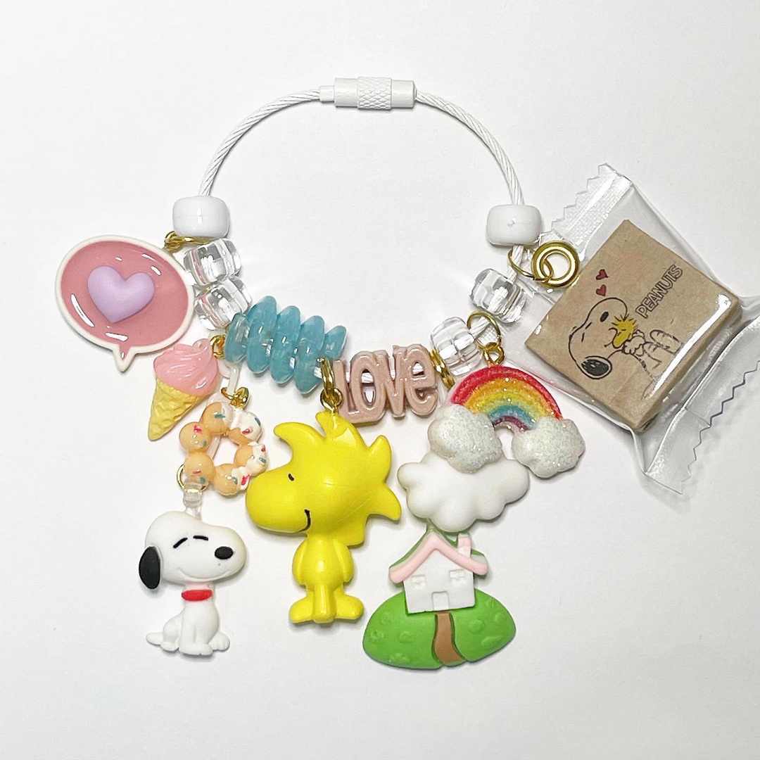 SNOOPY(スヌーピー)のぼくの大好きな親友🐶🐥🌈💕 キーホルダー ハンドメイドのアクセサリー(キーホルダー/ストラップ)の商品写真