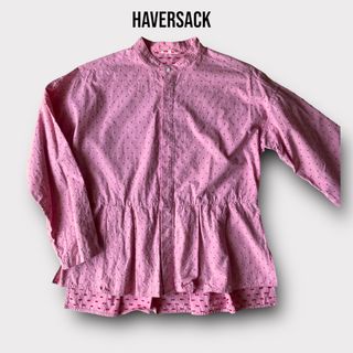 ハバーサック(HAVERSACK)のhaversack ハバーサック シャツブラウス ノーカラーシャツ ピンク(シャツ/ブラウス(長袖/七分))