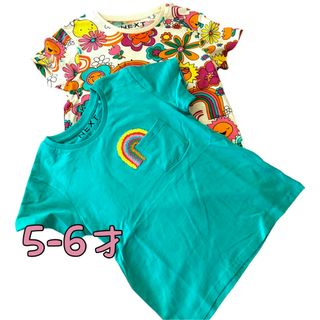 ネクスト(NEXT)の●未使用●5-6才　サングラス　花柄　レインボー　Tシャツ　セット(Tシャツ/カットソー)