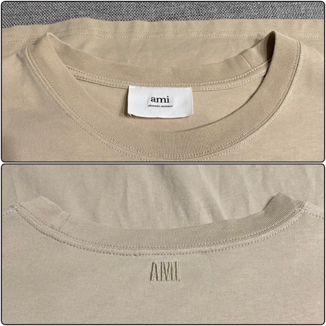 ami(アミ)の着丈72cm【良品】AMI アミアレクサンドルマティッシュ　Tシャツ　ベージュ メンズのトップス(Tシャツ/カットソー(半袖/袖なし))の商品写真