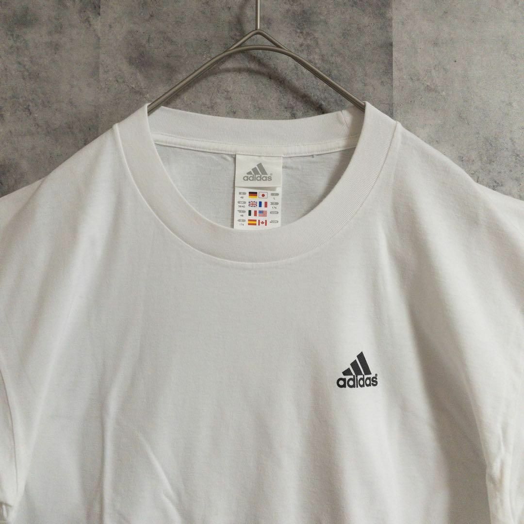 adidas(アディダス)の【美品・クリーニング済】adidas　アディダス　Tシャツ　サイズL　白　半袖 メンズのトップス(Tシャツ/カットソー(半袖/袖なし))の商品写真