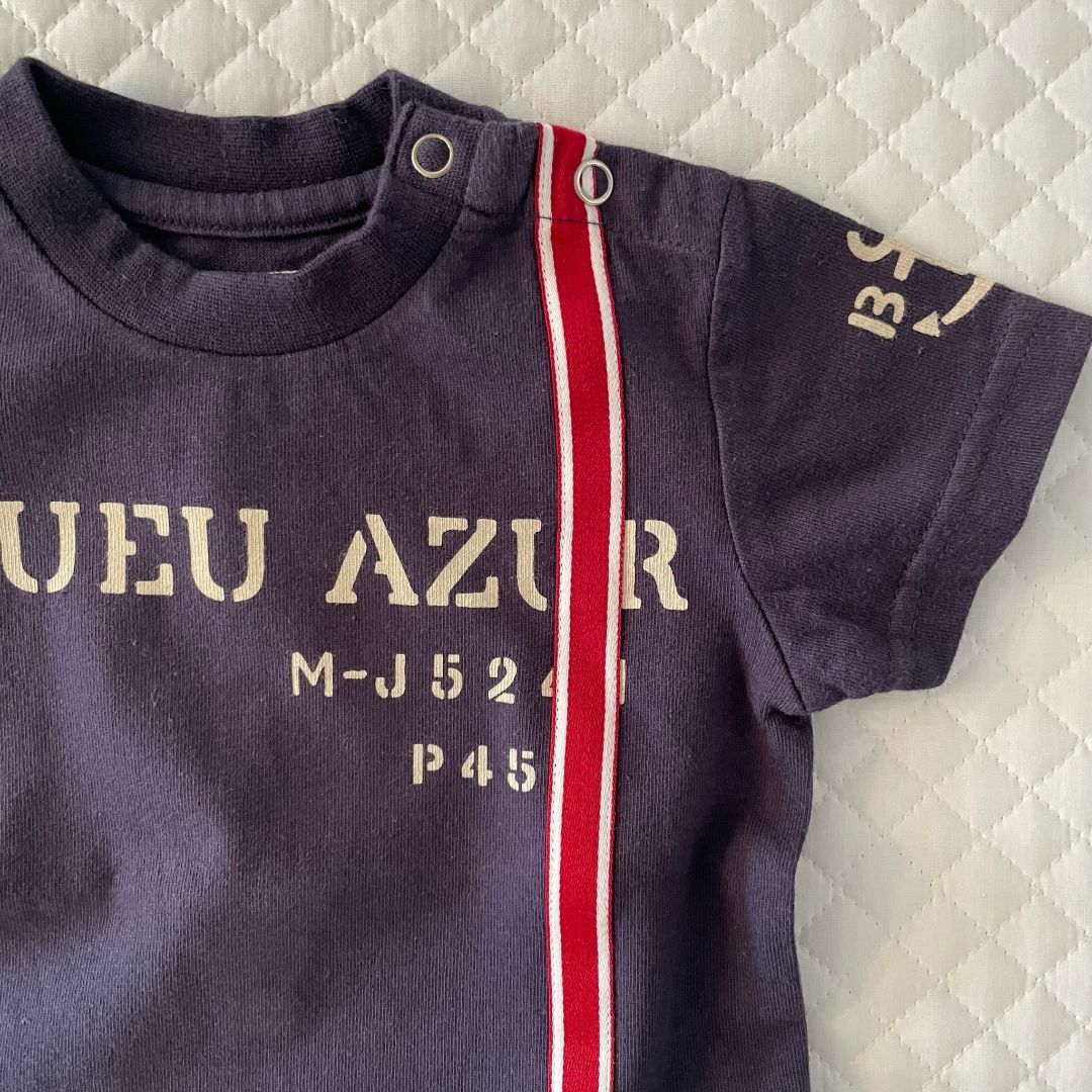 BLUEU AZUR(ブルーアズール)の新品☀︎夏物☀︎重ね着風半袖Tシャツ　BLUEU AZUR　ユニ80cm キッズ/ベビー/マタニティのキッズ服男の子用(90cm~)(Tシャツ/カットソー)の商品写真