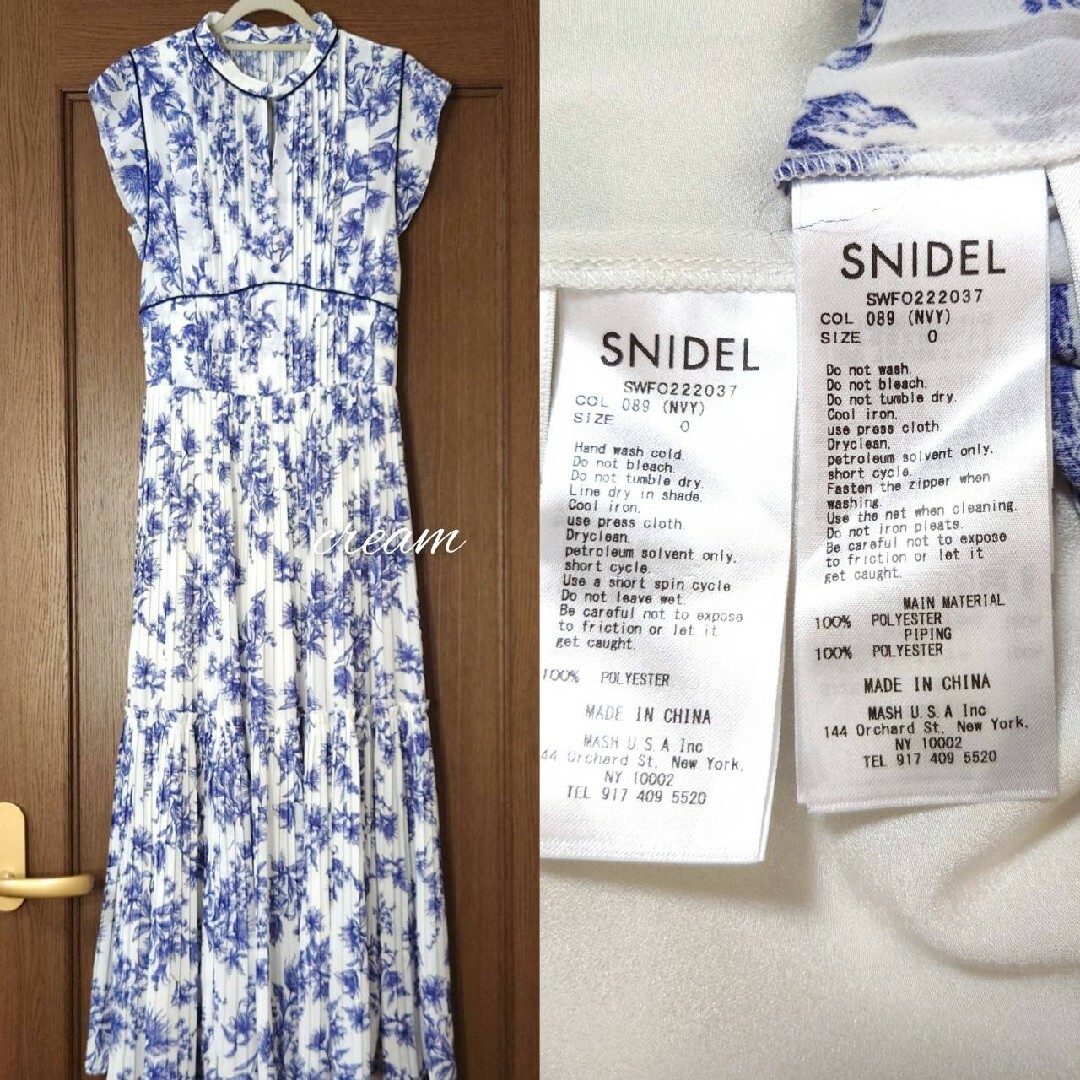 SNIDEL♡プリント　プリーツ　ワンピース