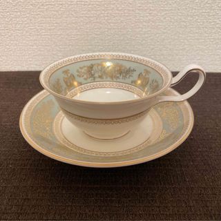 ウェッジウッド(WEDGWOOD)のウェッジウッド　コロンビア　セージグリーン　ピオニー　カップ&ソーサー(グラス/カップ)