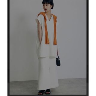 アメリヴィンテージ(Ameri VINTAGE)のアメリヴィンテージ  EFFORTLESS SETUP DRESS 白　完売(ロングワンピース/マキシワンピース)