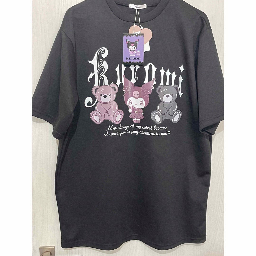 サンリオ(サンリオ)の新品タグ付き サンリオ クロミ クマ プリントTシャツ M～L レディースのトップス(Tシャツ(半袖/袖なし))の商品写真