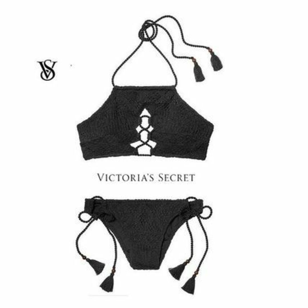 Victoria's Secret(ヴィクトリアズシークレット)の【残1】定価89%off 新品 総レース ハイネックビキニset レディースの水着/浴衣(水着)の商品写真