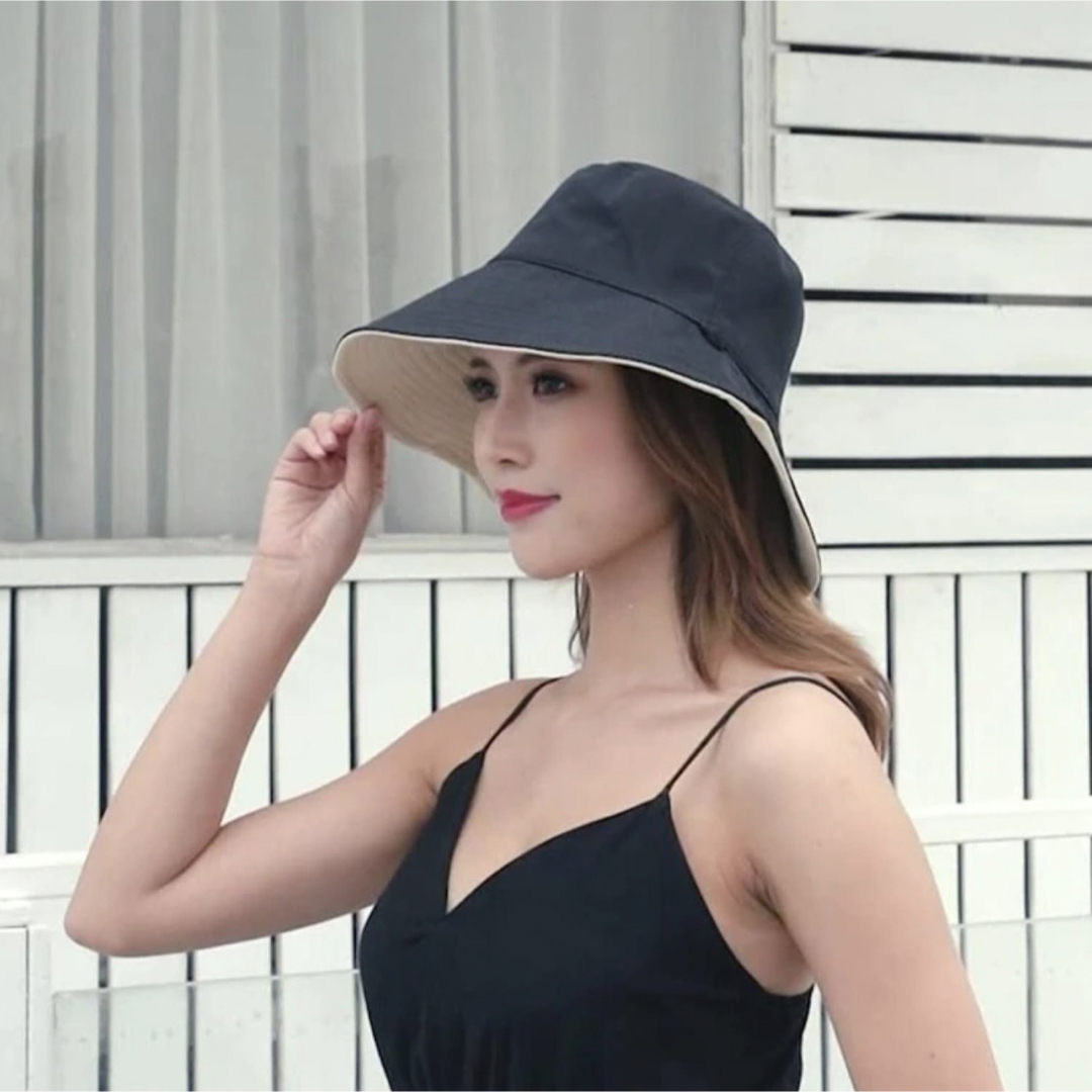 最大51%OFFクーポン 女優帽 バケットハット 帽子 リバーシブル 紐付き取り外し可能 大人気