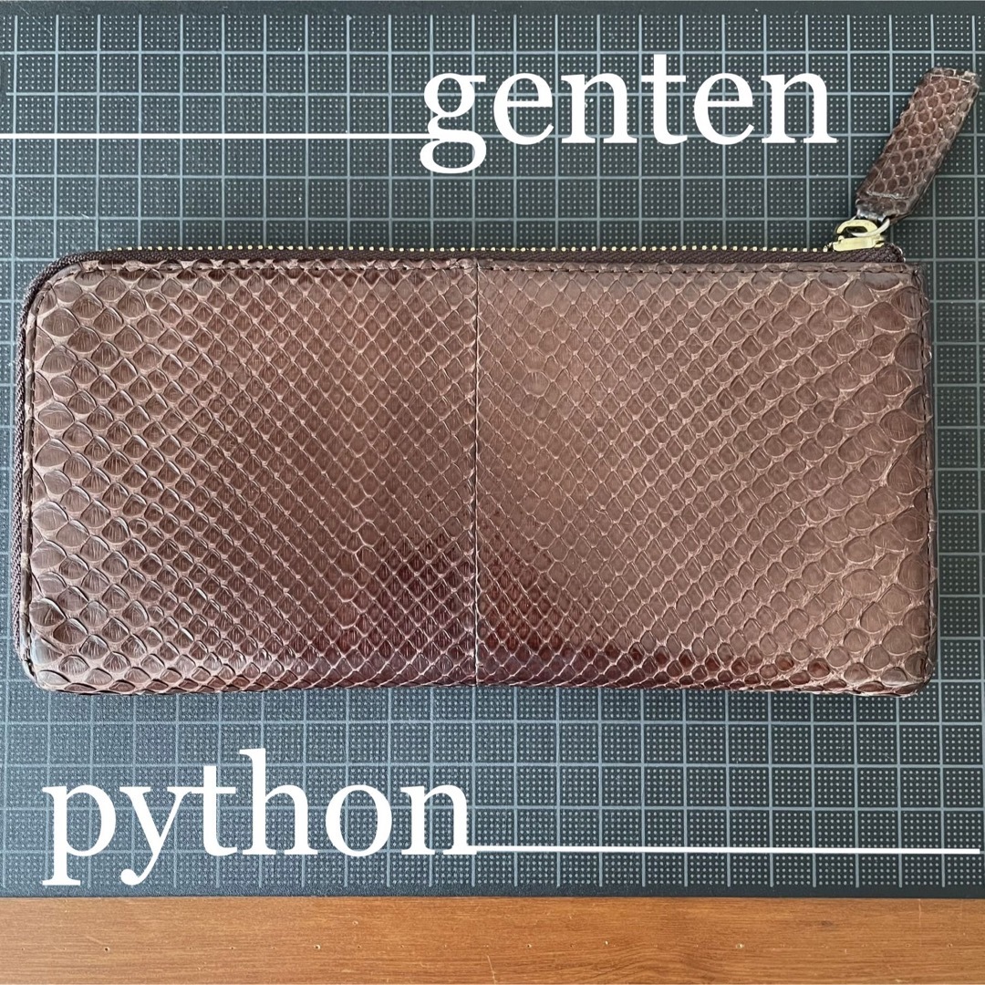 genten ダイヤモンドパイソン×レザー ショルダーバック