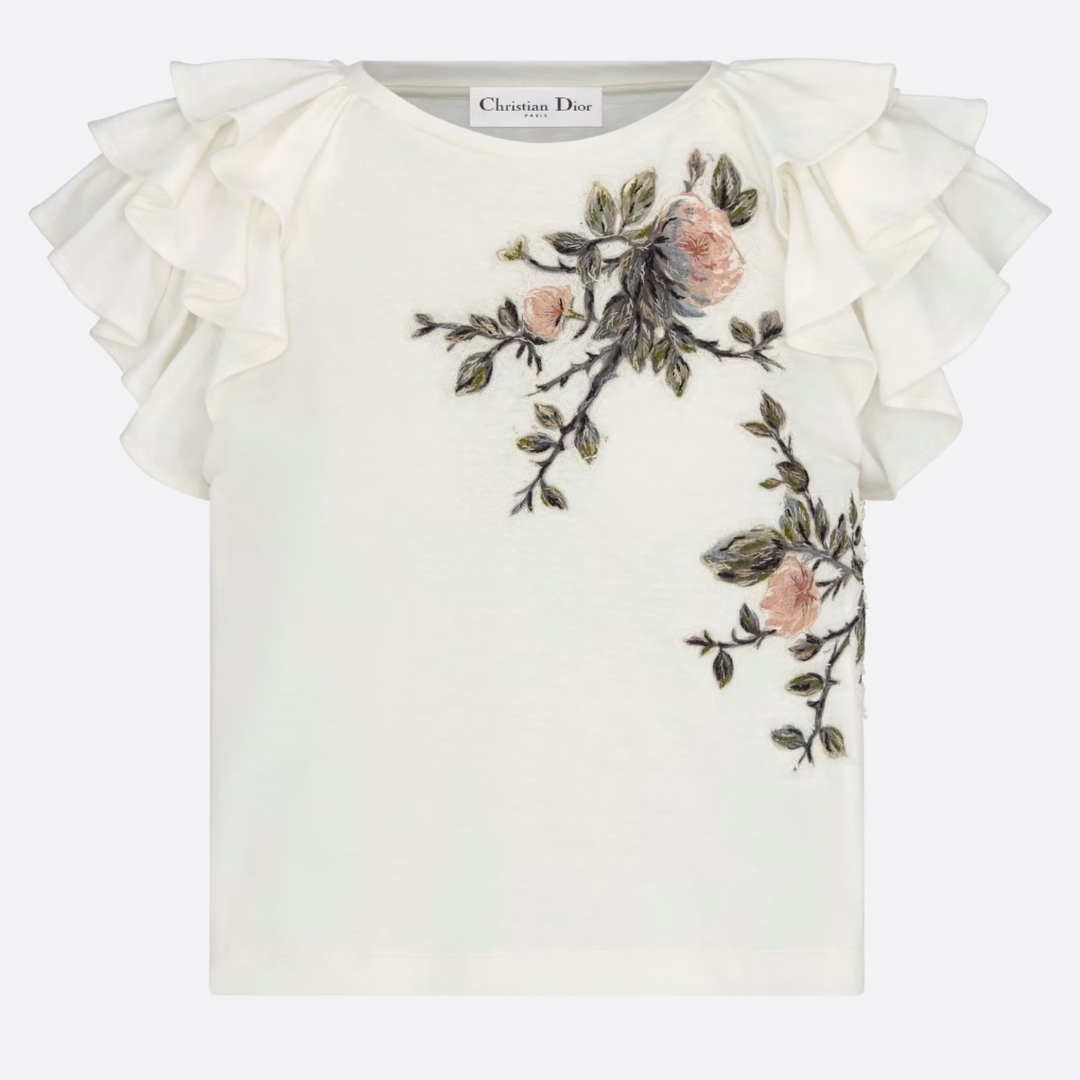 Christian Dior(クリスチャンディオール)のクリスチャンディオール　エンブロイダリー Tシャツ　新品 レディースのトップス(Tシャツ(半袖/袖なし))の商品写真