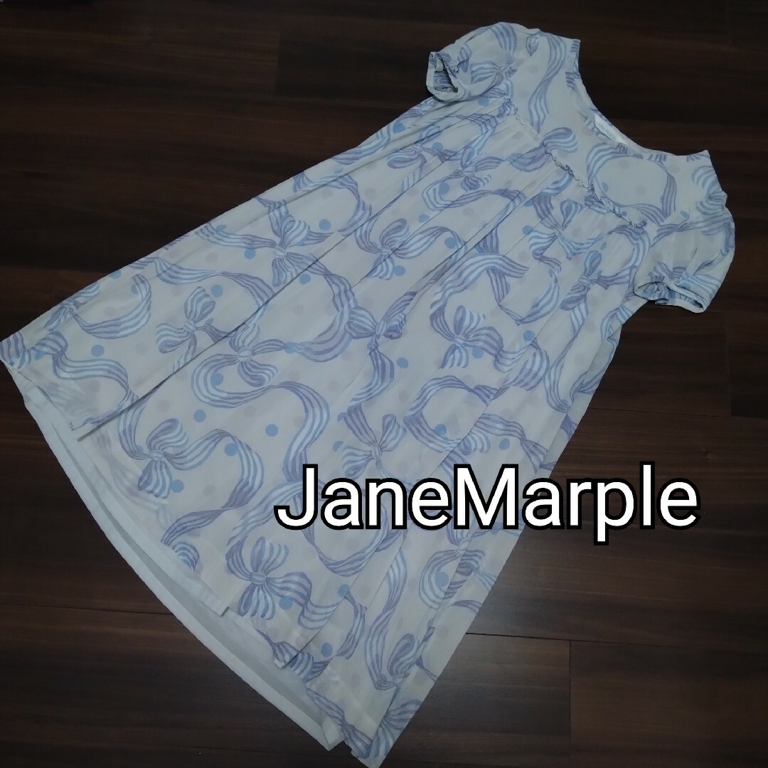 JaneMarple - JaneMarple リボン柄ワンピース ラッピングリボン JaneMarple - JaneMarple リボン柄ワンピース ラッピングリボン