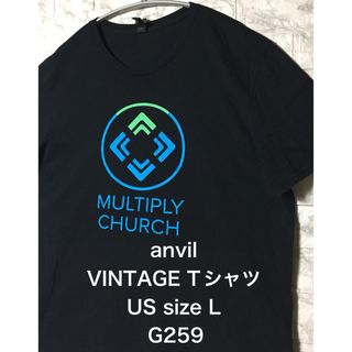 アンビル(Anvil)の【レア】US古着 ビッグサイズ L size anvil Tシャツ ブラック(Tシャツ/カットソー(半袖/袖なし))