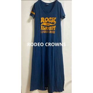 ロデオクラウンズ(RODEO CROWNS)のロデオクラウンズ　マキシワンピース　Tシャツワンピ　Vネック　古着風(ロングワンピース/マキシワンピース)