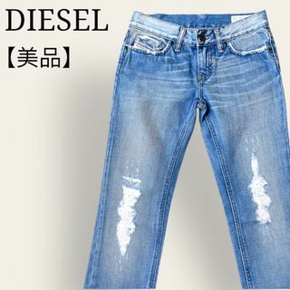 ディーゼル(DIESEL)の【美品】ディーゼル　クラッシュ　デザイン　ソフトブーツカット　ノンストレッチ(デニム/ジーンズ)