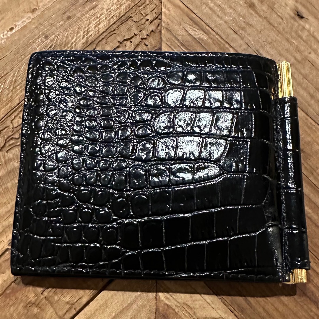 美品 TOM FORD トムフォード クロコダイル マネークリップ 財布 www