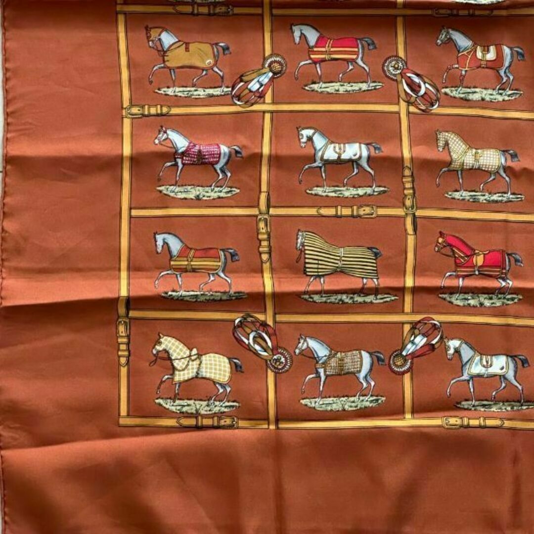 エルメス カレ90 アニマル柄 スカーフ シルク タグ有 HERMES 動物