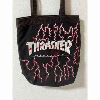 トートバッグ　カスタムバッグ　ペイントバッグ　THRASHER 稲妻柄　(トートバッグ)