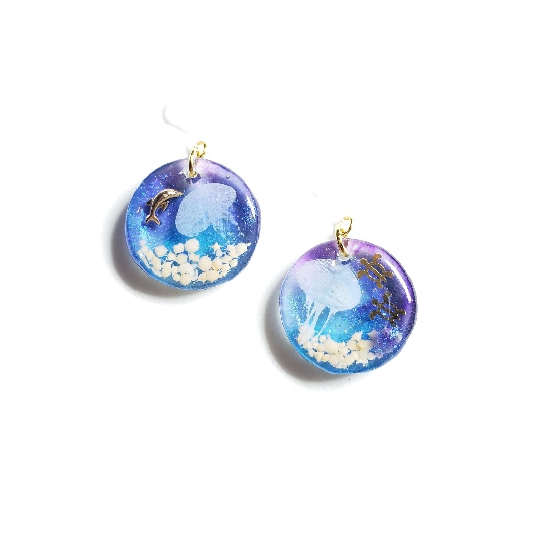 No.1415ハンドメイド ピアス イヤリング ホワイト×フラワー ピアス