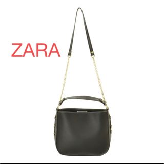 ザラ(ZARA)のZARA ザラ　インバッグ付エコレザーショルダーバッグチェーンブラック　2way(ショルダーバッグ)