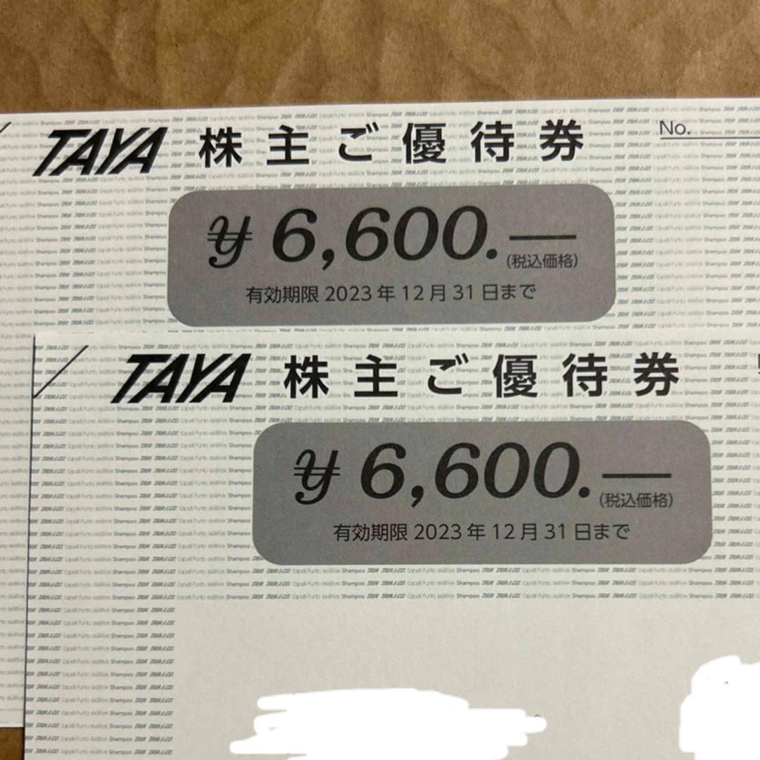 田谷　株主優待　8,800円分　TAYA