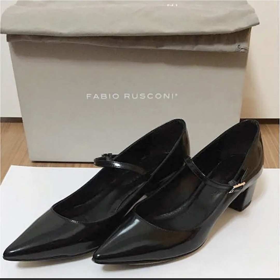 美品◇ ファビオルスコーニ FABIORUSCONI ストラップチャンキーヒール