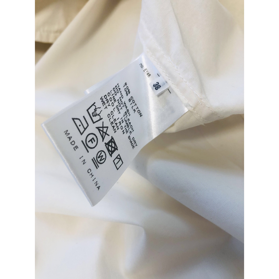 IENA - IENA コットンシルク ロング シャツワンピース オフ IENA - IENA コットンシルク ロング シャツワンピース オフ