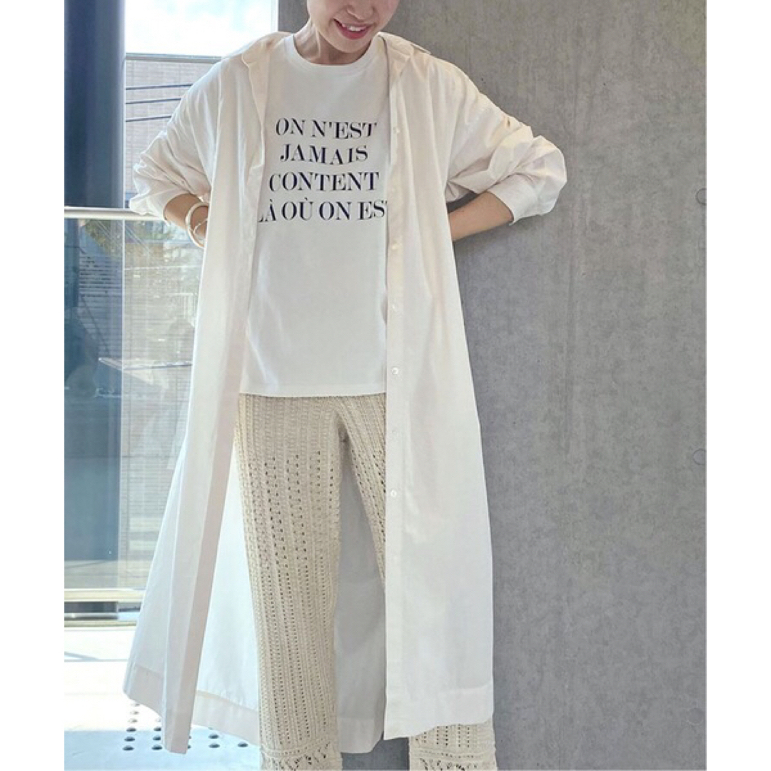 IENA - IENA コットンシルク ロング シャツワンピース オフ IENA - IENA コットンシルク ロング シャツワンピース オフ