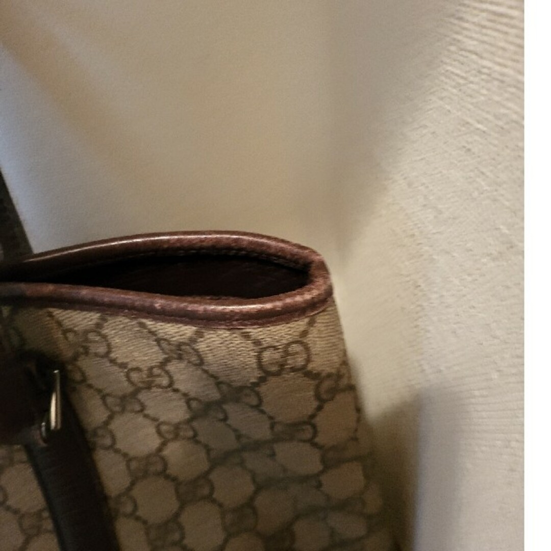 Gucci - GGスプリーム/114595/ロゴトートバッグ/レザーハンドルPVC/BRW