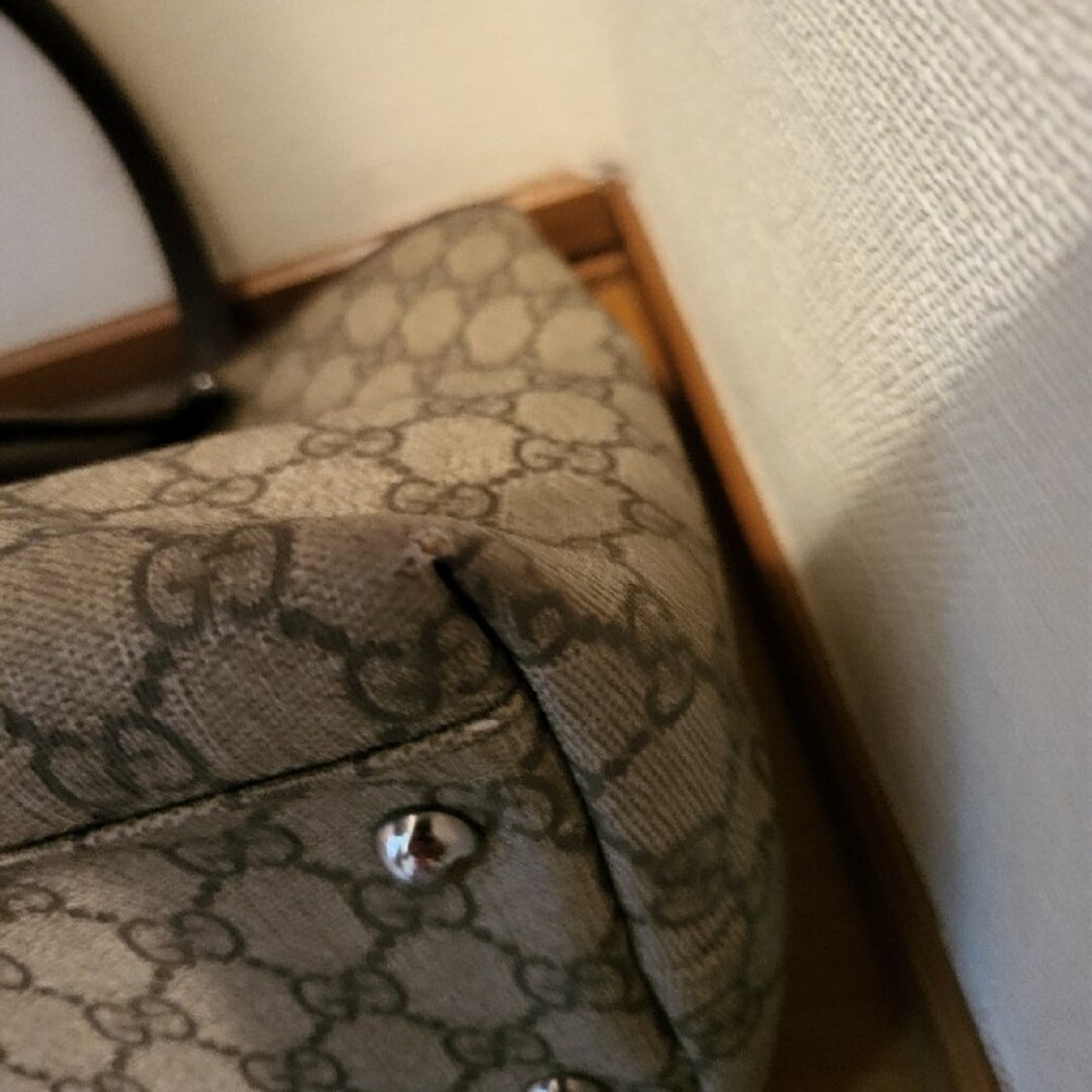 Gucci - GGスプリーム/114595/ロゴトートバッグ/レザーハンドルPVC/BRW