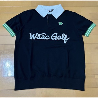 WAAC 半袖ポロTシャツ　ブラック サイズ１　ゴルフ(ポロシャツ)