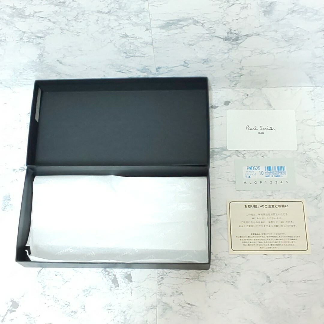 【美品/箱付】Paul Smith がま口 ロングウォレット サフィアーノレザー
